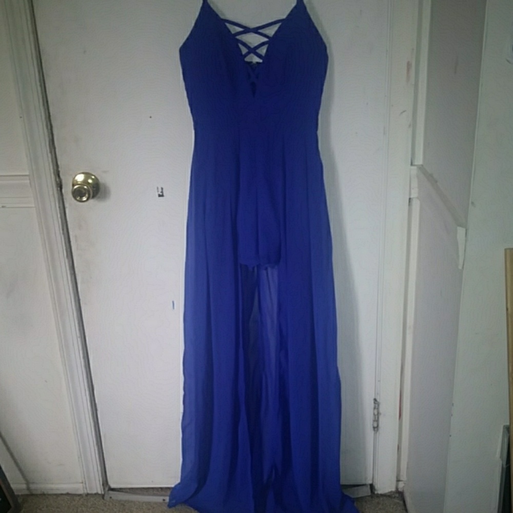 Blue romper dress